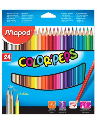 Set de 24 lápices de colores, MAPED