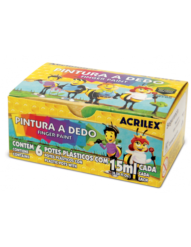 Pintura a dedo - 6 botes de 15ML,...