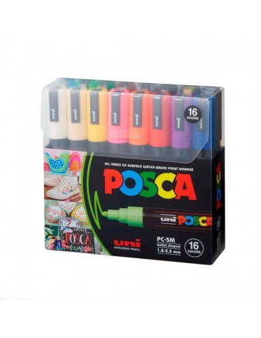 Set de marcadores Posca 5m 16 colores