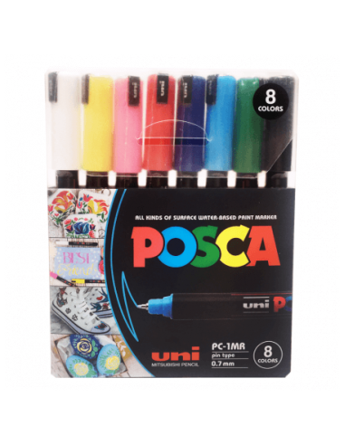 Set marcadores posca 1MR 8 colores