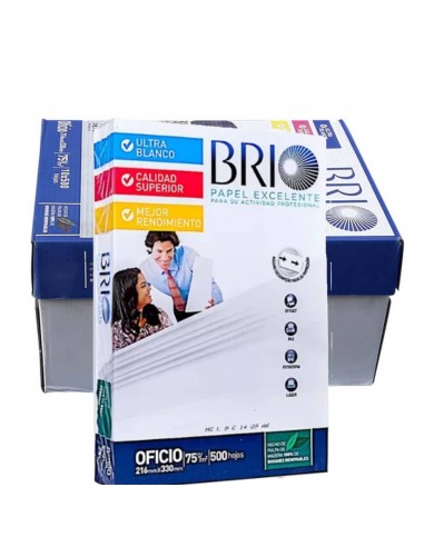 Caja de 10 resmas oficio BRIO