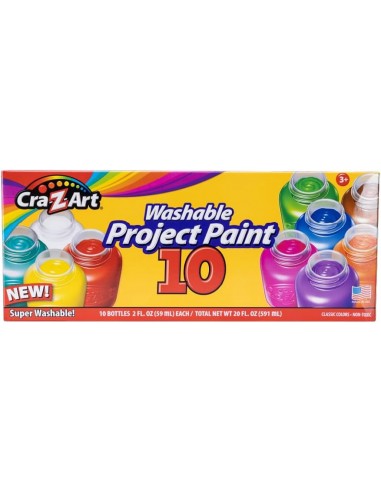 PINTURA LAVABLES SET 10 COLORES CRAZART