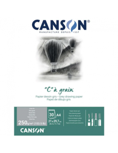 Bloc CaGrain 30H A4 250G Gris Canson