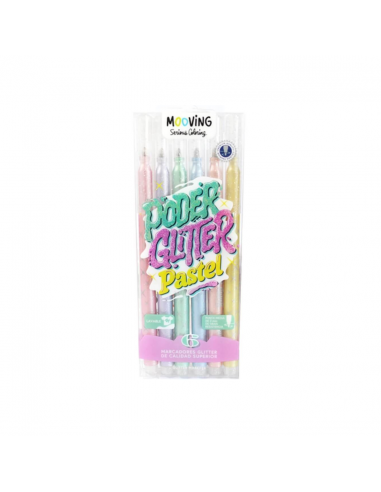 Set de marcadores glitter pastel...