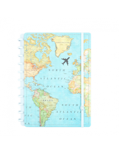 Cuaderno By Gocase Mapa Mundi Azul...