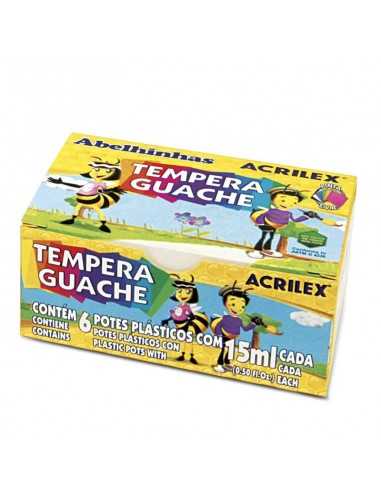 Tempera guache de 6 colores 15 ml,...