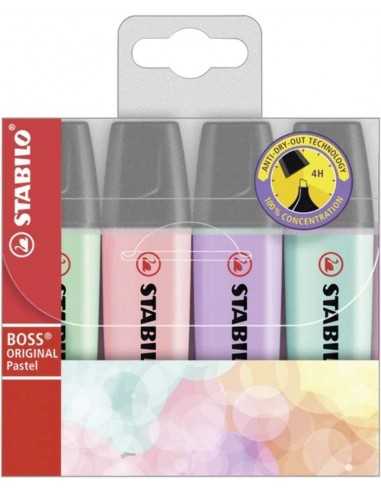 Resaltador Boss 4 uds tono pastel,...