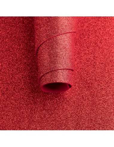 Goma eva glitter 50 x 70 rojo