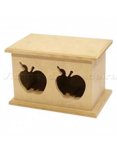 Caja porta té manzanas 15x9x10 cm