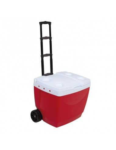 Caja térmica con rueda rojo 42 Lts, MOR