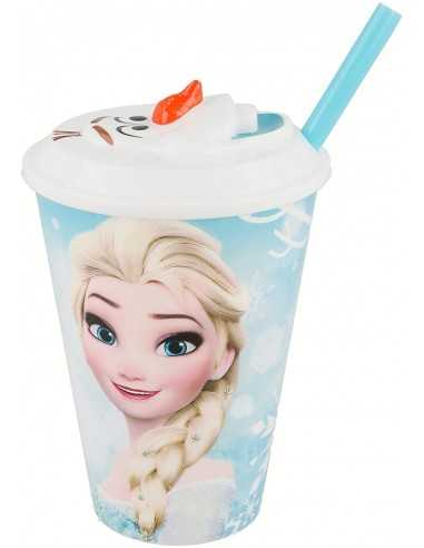 Vaso 415 ml con pajita Olaf