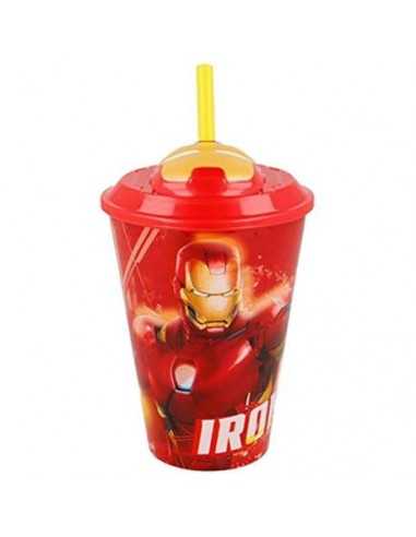 Vaso 3D con pajita Avengers Iron Man