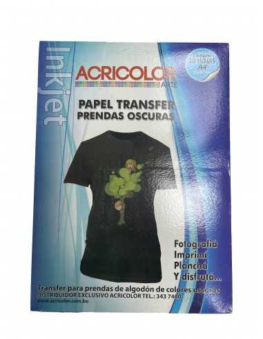 Papel Transfer Prendas Oscuras A4,...